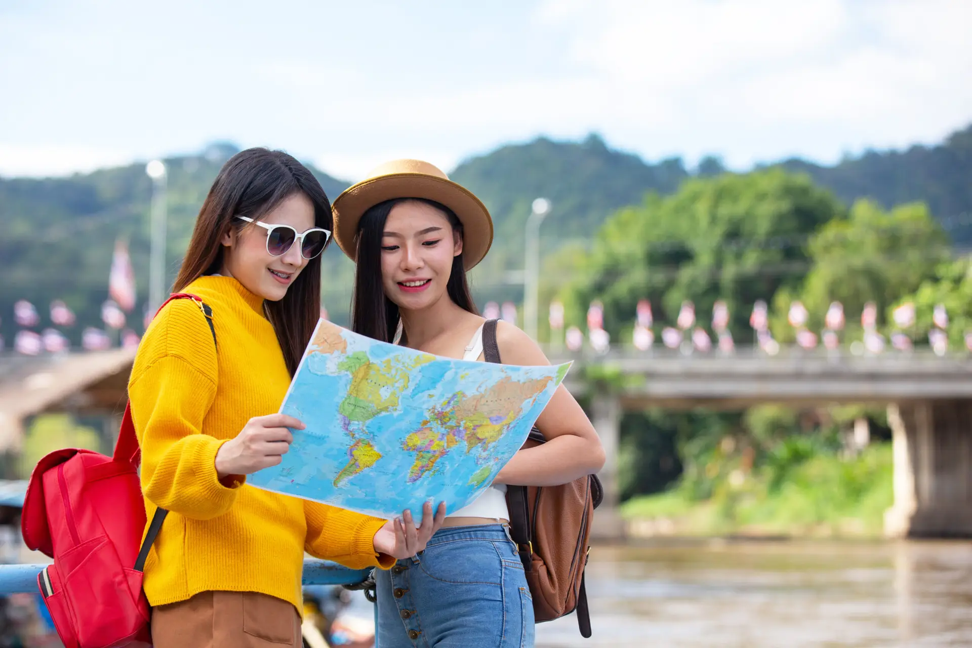 Happy tourist enjoying beautiful Bali beach with approved entry permit